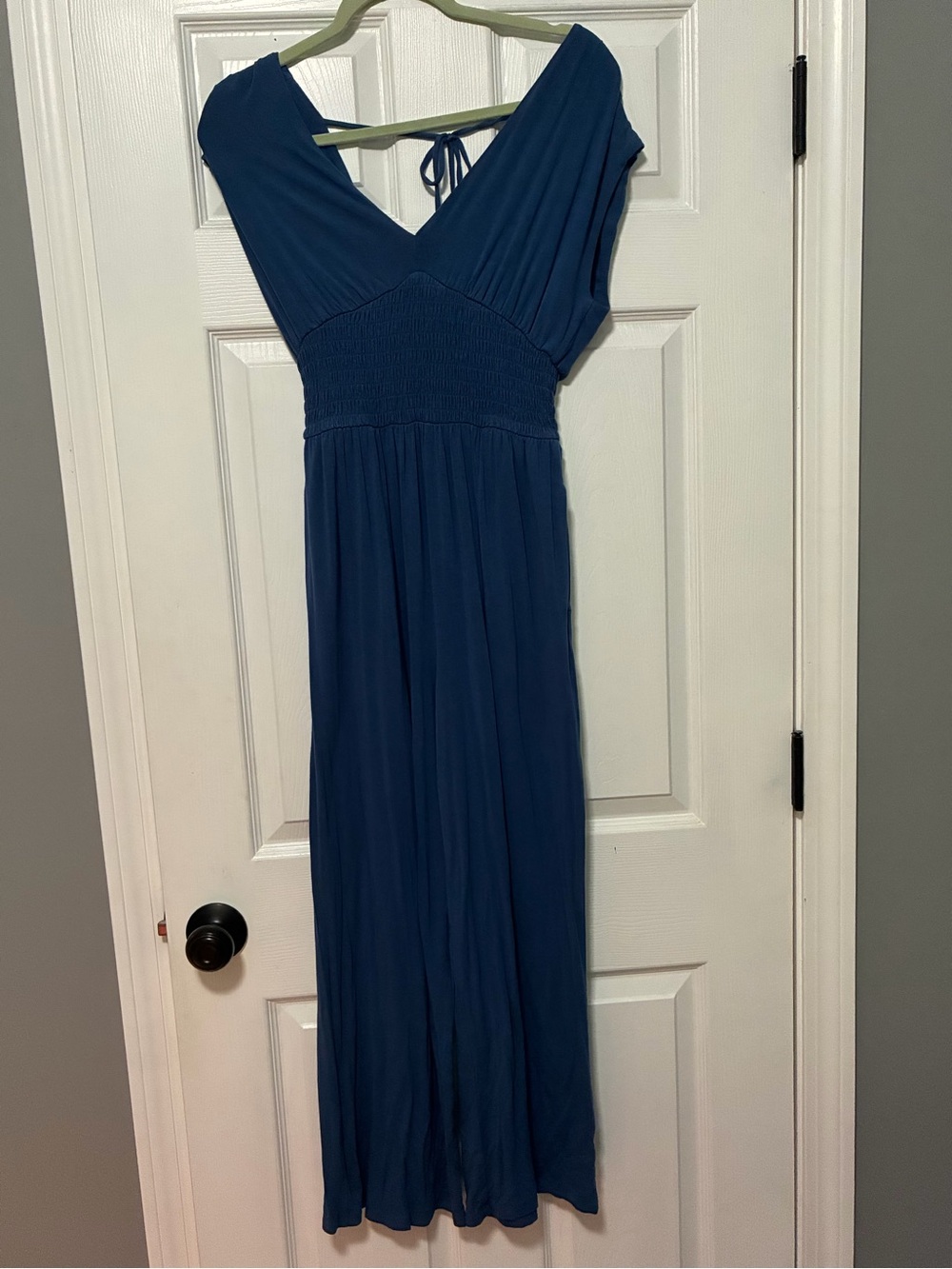 Old Navy Blue V-Neck Smocked Waist Romper